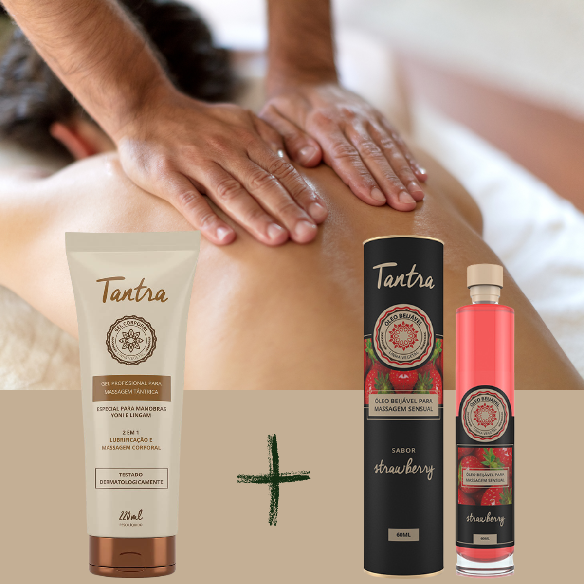 Kit Anis Linha Tantra com Óleo de Massagem Tranta Morango E Gel Tântrica Yoni e Lingan - Imagem 5