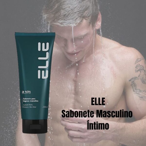 Sabonete Líquido Masculino Elle para Total Higiene Corporal PH Neutro 200ml - A Sos - Image 2