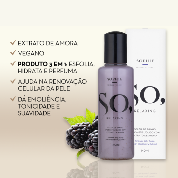 Kit So Relaxing Sophie Óleo Bifásico e Geleia de Banho Fragrância de Amora - Image 5
