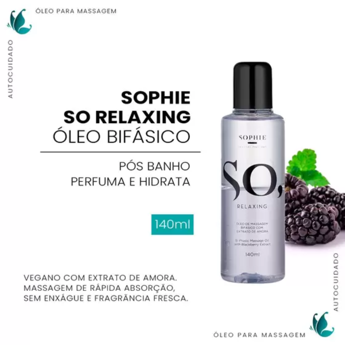 Óleo Bifásico So Relaxing Extrato de Amora 140ml - Sophie - Imagem 5