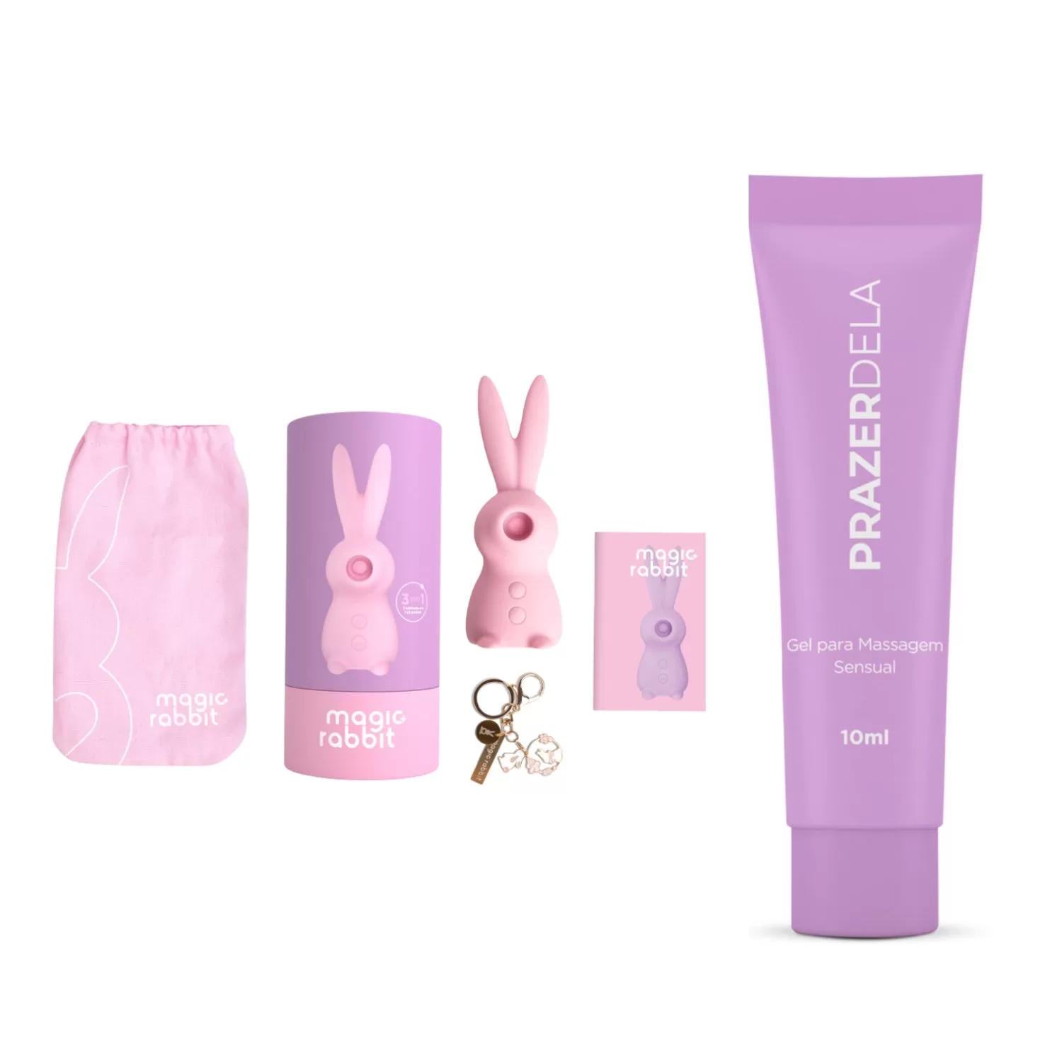 Kit Estimulador Clitóris Magic Rabbit (Ingrid Guimarães) e Gel Excitante Prazer Dela - Imagem 2