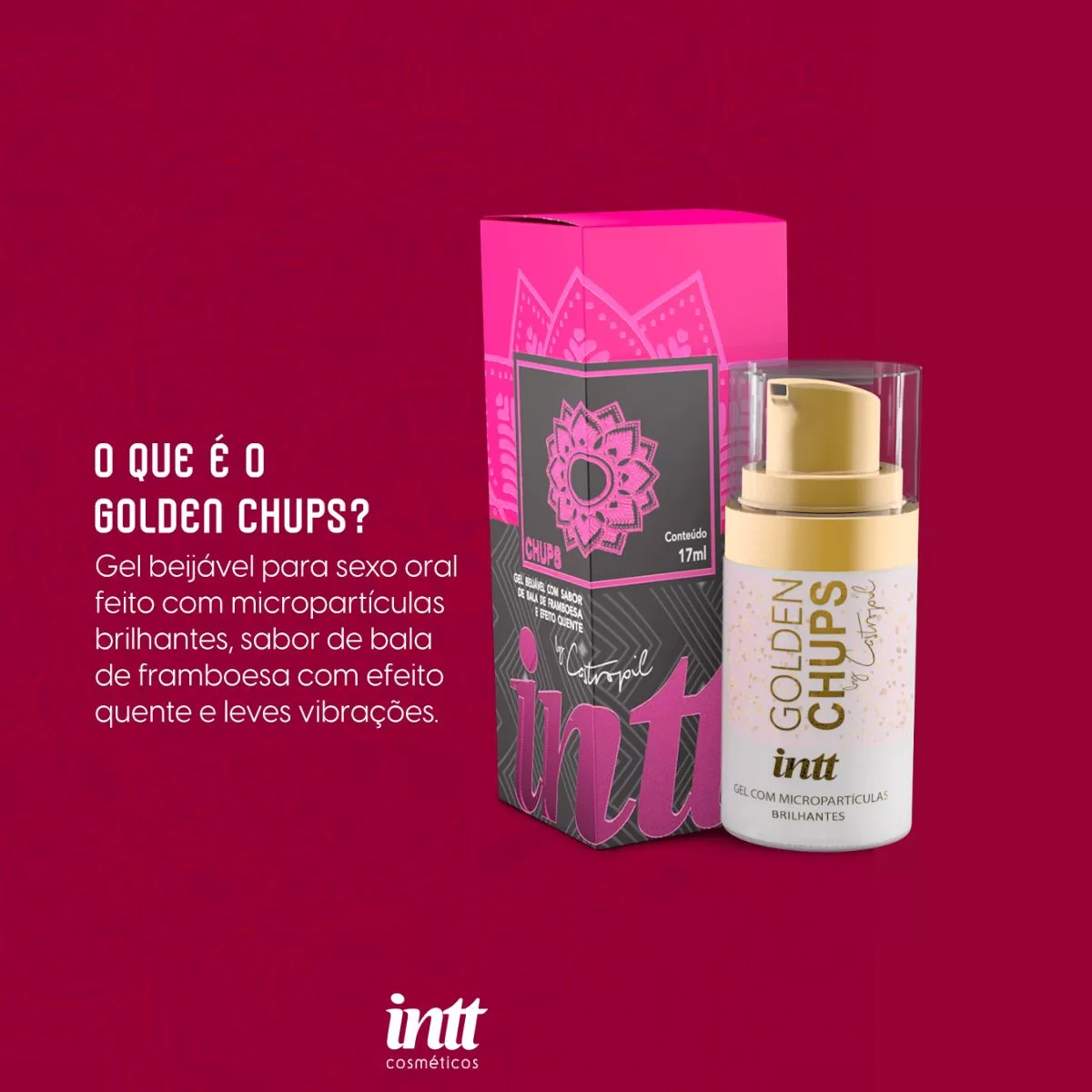 Gel Beijável Golden Chups Framboesa Efeito Quente by Castropil - Imagem 4