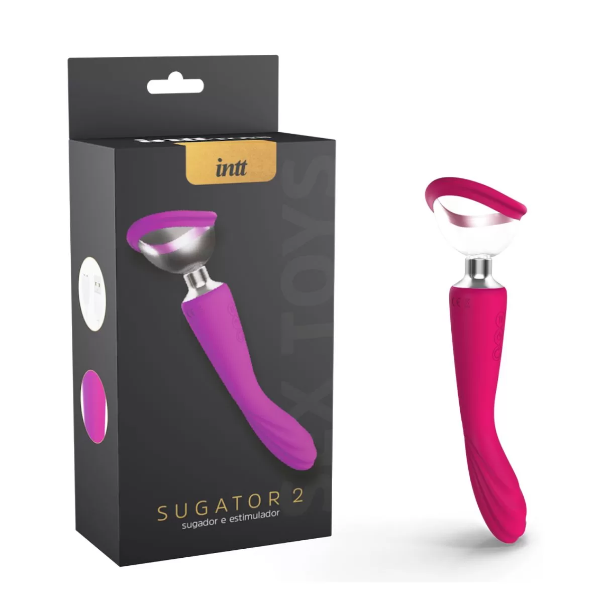 Vibrador e Sugador Sugator 2 em Silicone Cirúrgico - INTT