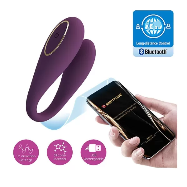 Vibrador de Casal August - À Longa distância - APP - Pretty Love - Image 5