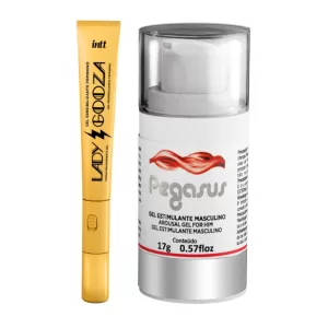 Kit Gel Excitante feminino Lady Gooza e Gel Excitante masculino Pegasus