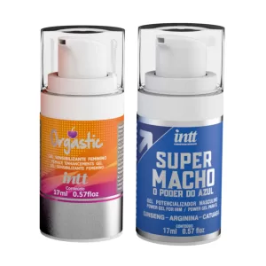 Kit Orgastic Gel Excitante Feminino e Super Macho Potencializador Masculino
