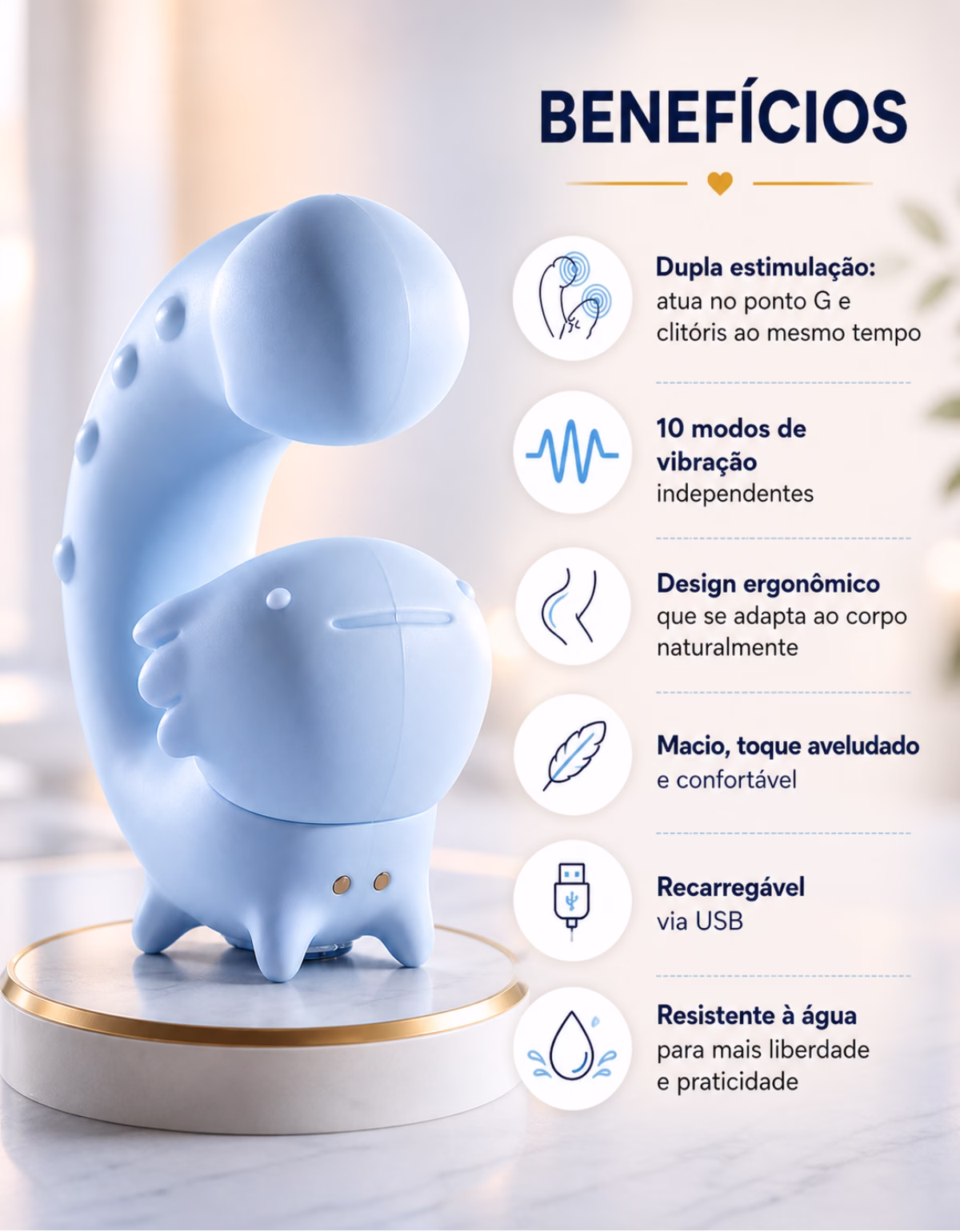 Vibrador Ponto G Dragão Dupla Vibração Estímulo Intenso - Imagem 4