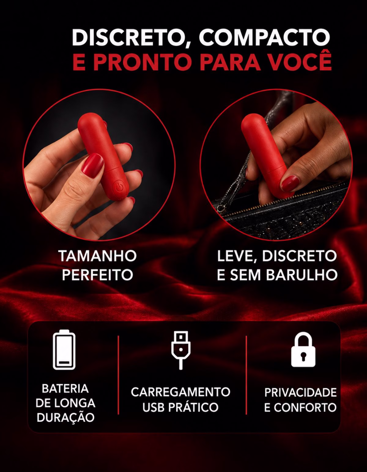 Kit Bullet Vibrador Calda Beijável Picante - Imagem 13