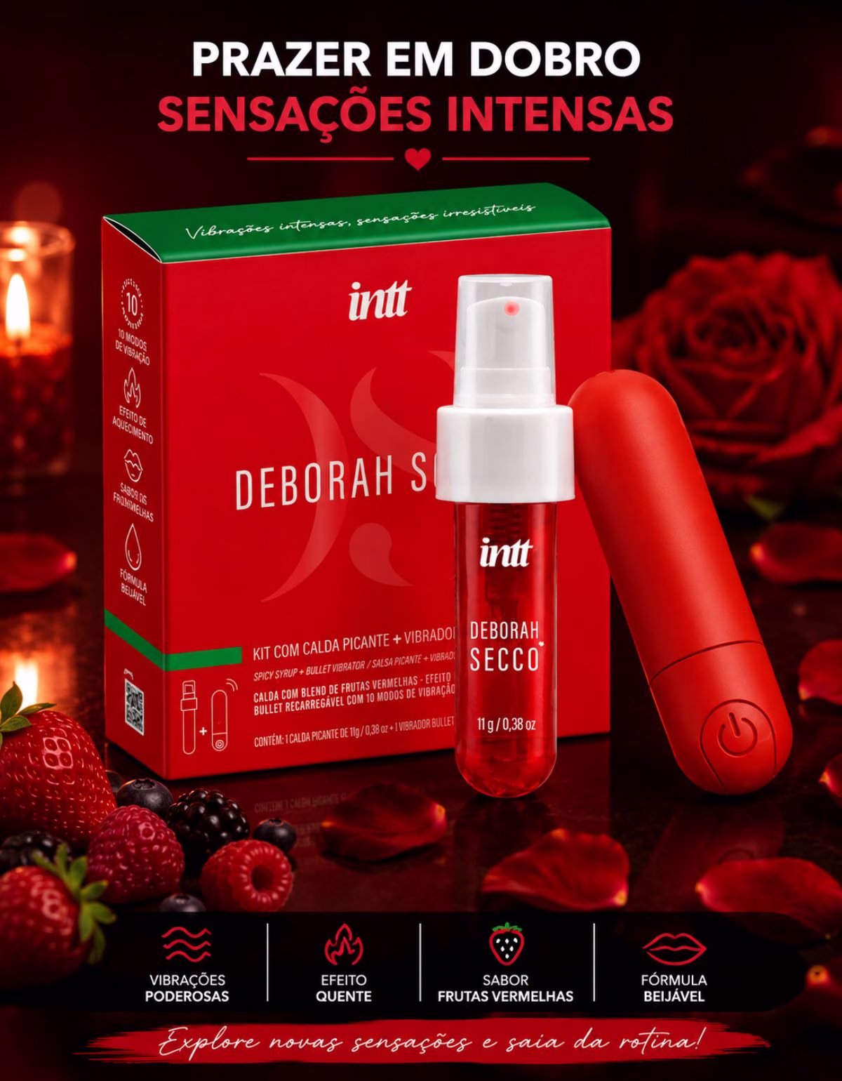 Kit Bullet Vibrador Calda Beijável Picante - Imagem 6