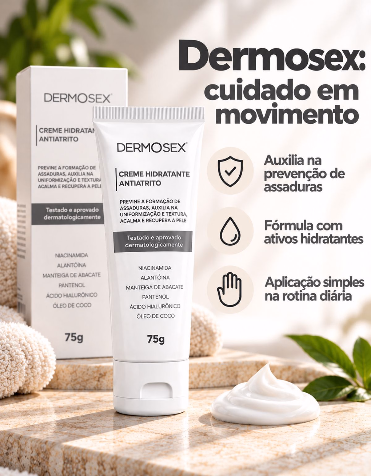 Creme Antiatrito Dermosex Hidratante 75g - Imagem 9