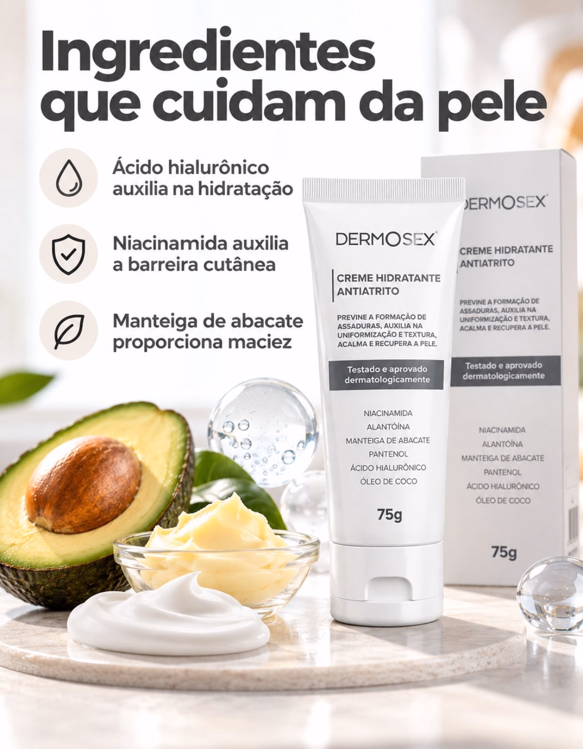 Creme Antiatrito Dermosex Hidratante 75g - Imagem 4