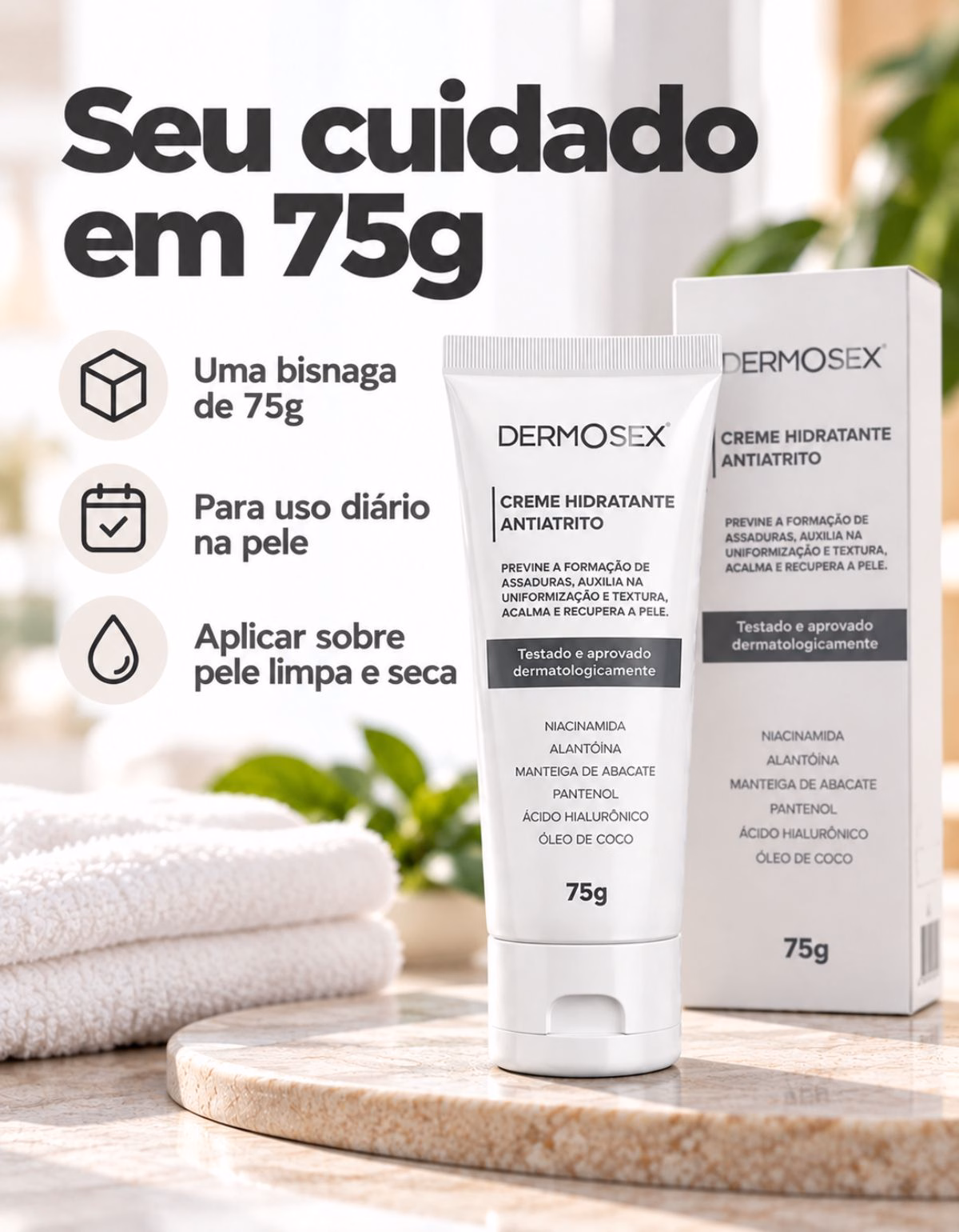 Creme Antiatrito Dermosex Hidratante 75g - Imagem 8